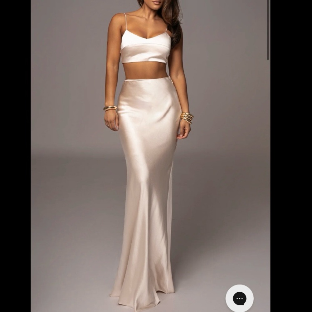 JLUXLABEL CHAMPAGNE ISELLA 2-PIECE SKIRT SET